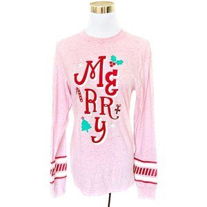 NWT! NEW! JADELYNN BROOKE MERRY CHRISTMAS CANDY CANE HOLIDAY TEE T-SHIRT SIZE XS